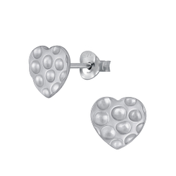 Wholesale Sterling Silver Heart Ear Studs - JD4320