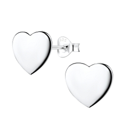 Wholesale Sterling Silver Heart Ear Studs - JD3946