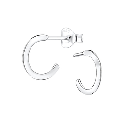 Wholesale Sterling Silver Half Hoop Ear Studs - JD10676