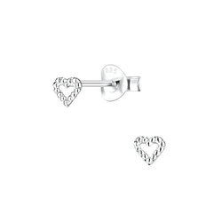 Wholesale Sterling Silver Heart Ear Studs - JD4357