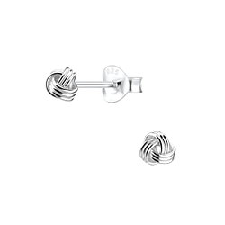 Wholesale 4mm Sterling Silver Knot Ear Studs - JD4876