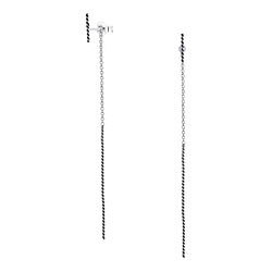 Wholesale Sterling Silver Twisted Bar Ear Studs With Hanging Twisted Bar - JD2891
