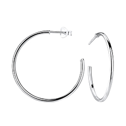 Wholesale Sterling Silver Half Hoop Ear Studs - JD5480