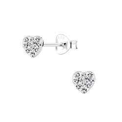 Wholesale Sterling Silver Heart Ear Studs - JD10581