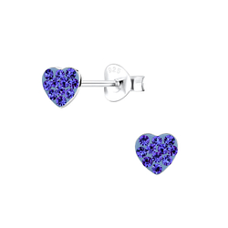 Wholesale Sterling Silver Heart Ear Studs - JD10581