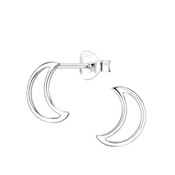 Wholesale Sterling Silver Half Moon Ear Studs - JD2898
