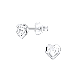 Wholesale Sterling Silver Heart Ear Studs - JD4527
