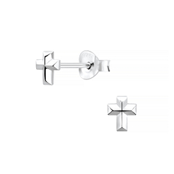 Wholesale Sterling Silver Cross Ear Studs - JD5060