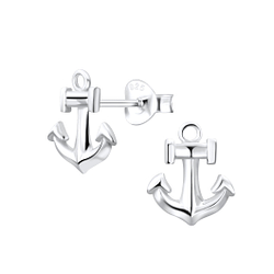 Wholesale Sterling Silver Anchor Ear Studs - JD5039