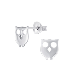 Wholesale Sterling Silver Owl Ear Studs - JD4530