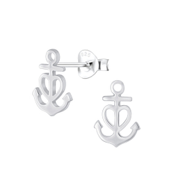Wholesale Sterling Silver Anchor Ear Studs - JD4533