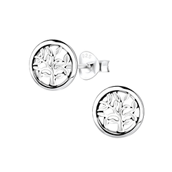 Wholesale Sillver Tree Of Life Ear Studs - JD2918