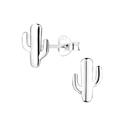 Wholesale Sterling Silver Cactus Ear Studs - JD10662