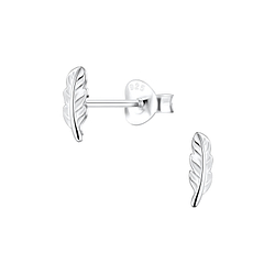 Wholesale Sterling Silver Feather Ear Studs - JD10621