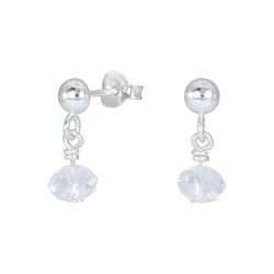Wholesale Sterling Silver Ear Studs with Crystal Beads - JD1813