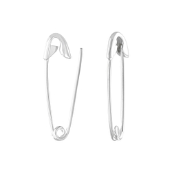 Wholesale Sterling Silver Safety Pin Ear Hoops - JD4054