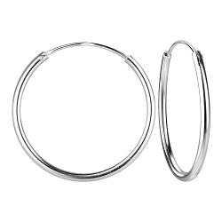 Wholesale 25mm Sterling Silver Ear Hoops - JD4472