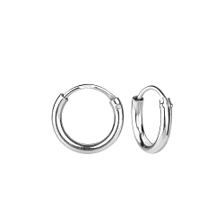 Wholesale 12mm Sterling Silver Thick Ear Hoops - JD4485