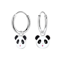 Wholesale Sterling Silver Panda Ear Hoops - JD1830