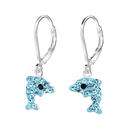 Wholesale Sterling Silver Dolphin Lever Back Earrings - JD7968