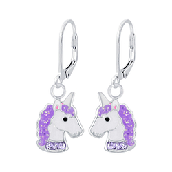 Wholesale Sterling Silver Unicorn Lever Back Earrings - JD5237