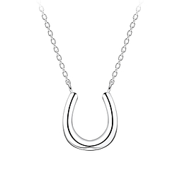 Wholesale Sterling Silver Horseshoe Necklace - JD10714