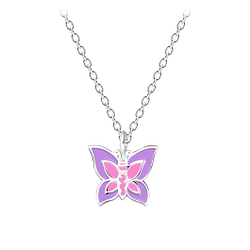 Wholesale Sterling Silver Butterfly Necklace - JD3563