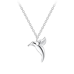 Wholesale Sterling Silver Bird Necklace - JD10624