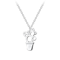 Wholesale Sterling Silver Cactus Necklace - JD10691