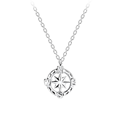 Wholesale Sterling Silver Compass Necklace - JD10620