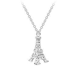 Wholesale Sterling Silver Eiffel tower Necklace - JD10699