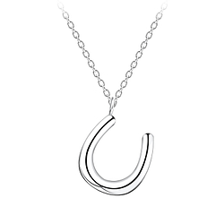 Wholesale Sterling Silver Horseshoe Necklace - JD10633