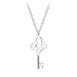 Wholesale Sterling Silver Key Necklace - JD10719