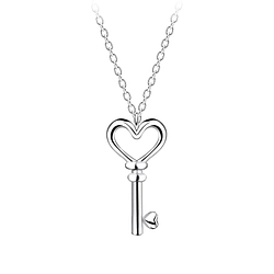 Wholesale Sterling Silver Key Necklace - JD10728