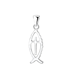 Wholesale Sterling Silver Ichthys Pendant - JD4360