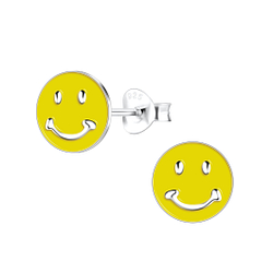 Wholesale Sterling Silver Smiley Face Ear Studs - JD10843