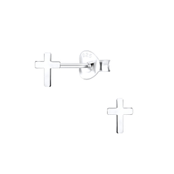 Wholesale Sterling Silver Cross Ear Studs - JD11211