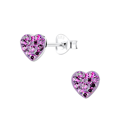 Wholesale Sterling Silver Heart Ear Studs - JD10734