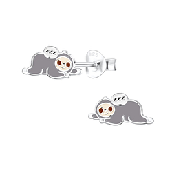 Wholesale Sterling Silver Sloth Ear Studs - JD11664