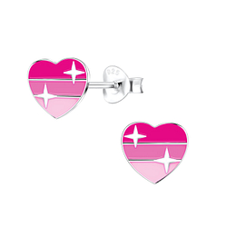 Wholesale Sterling Silver Heart Ear Studs - JD10824