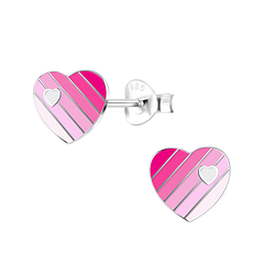 Wholesale Sterling Silver Heart Ear Studs - JD10851