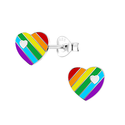 Wholesale Sterling Silver Heart Ear Studs - JD10849