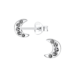 Wholesale Sterling Silver Moon Ear Studs - JD11223