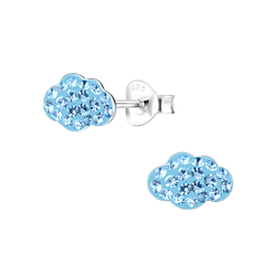 Wholesale Sterling Silver Cloud Crystal Ear Studs - JD11299
