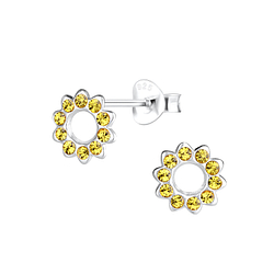 Wholesale Sterling Silver Sun Ear Studs - JD11224 Wholesale Sterling Silver Sun Ear Studs - JD11224