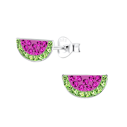 Wholesale Sterling Silver Watermelon Ear Studs - JD10814