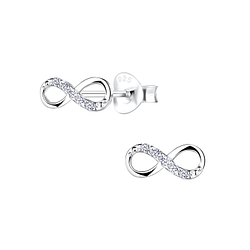 Wholesale Sterling Silver Infinity Ear Studs - JD11525 Wholesale Sterling Silver Infinity Ear Studs - JD11525