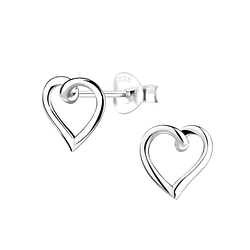 Wholesale Sterling Silver Heart Ear Studs - JD10616