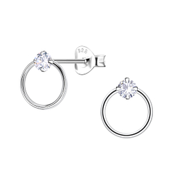 Wholesale Sterling Silver Circle Ear Studs - JD10757