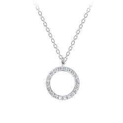 Wholesale Sterling Silver Circle Necklace - JD11357